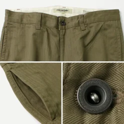 FOB FACTORY / F0522 Vat dye herringbone trouser