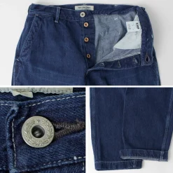 FOB FACTORY / F0511 WW2 Denim deck trousers Used finish