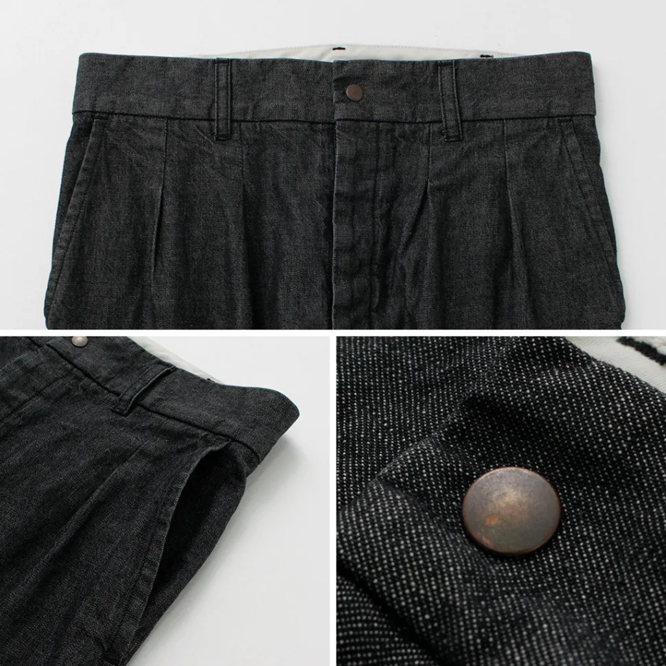 FUJITO / 2 Tuck Trousers Light Ounce Denim
