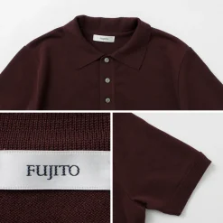 FUJITO / Knit Polo Easy Solid Collar