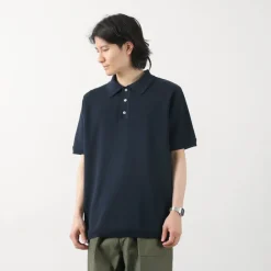FUJITO / Knit Polo Easy Solid Collar