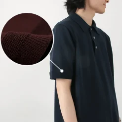 FUJITO / Knit Polo Easy Solid Collar