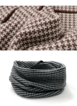 GILBERT WILSON OF HA / Staggered Check Merino Wool Snood