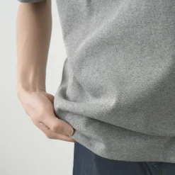 GLACON / Solid colour Boat neck Big shirt