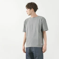 GLACON / Solid colour Boat neck Big shirt