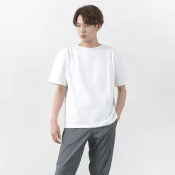 GLACON / Solid colour Boat neck Big shirt