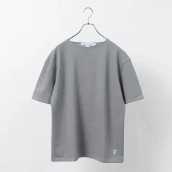 GLACON / Solid colour Boat neck Big shirt