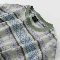 GOHEMP / Wide Slit T-Shirt Hemp Leaf Jacquard