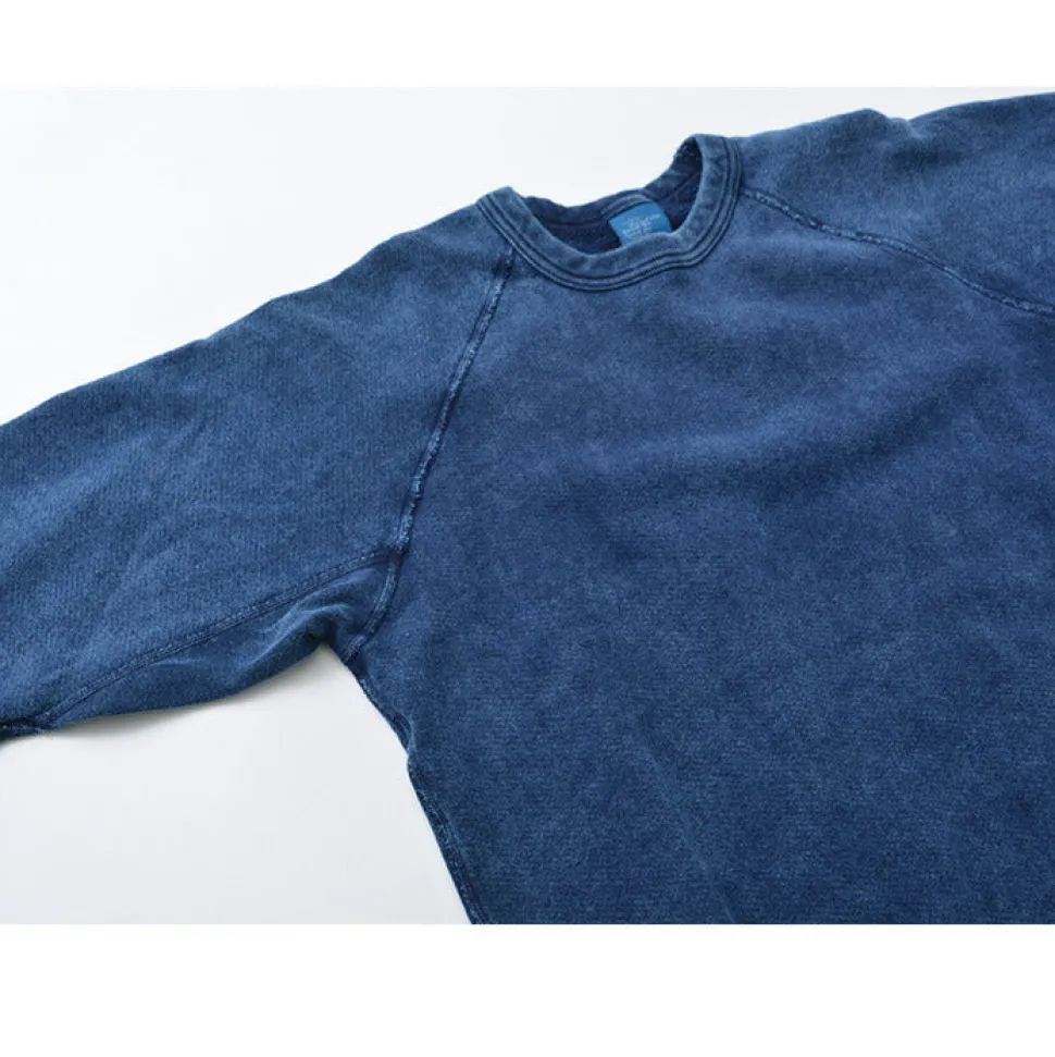 GOOD ON / GOBW101 IS Indigo Raglan Crew Sweatshirt