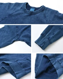 GOOD ON / GOBW101 IS Indigo Raglan Crew Sweatshirt