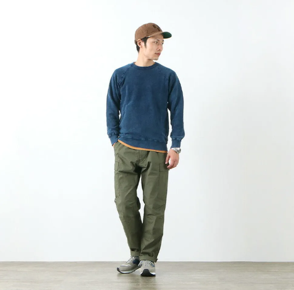 GOOD ON / GOBW101 IS Indigo Raglan Crew Sweatshirt