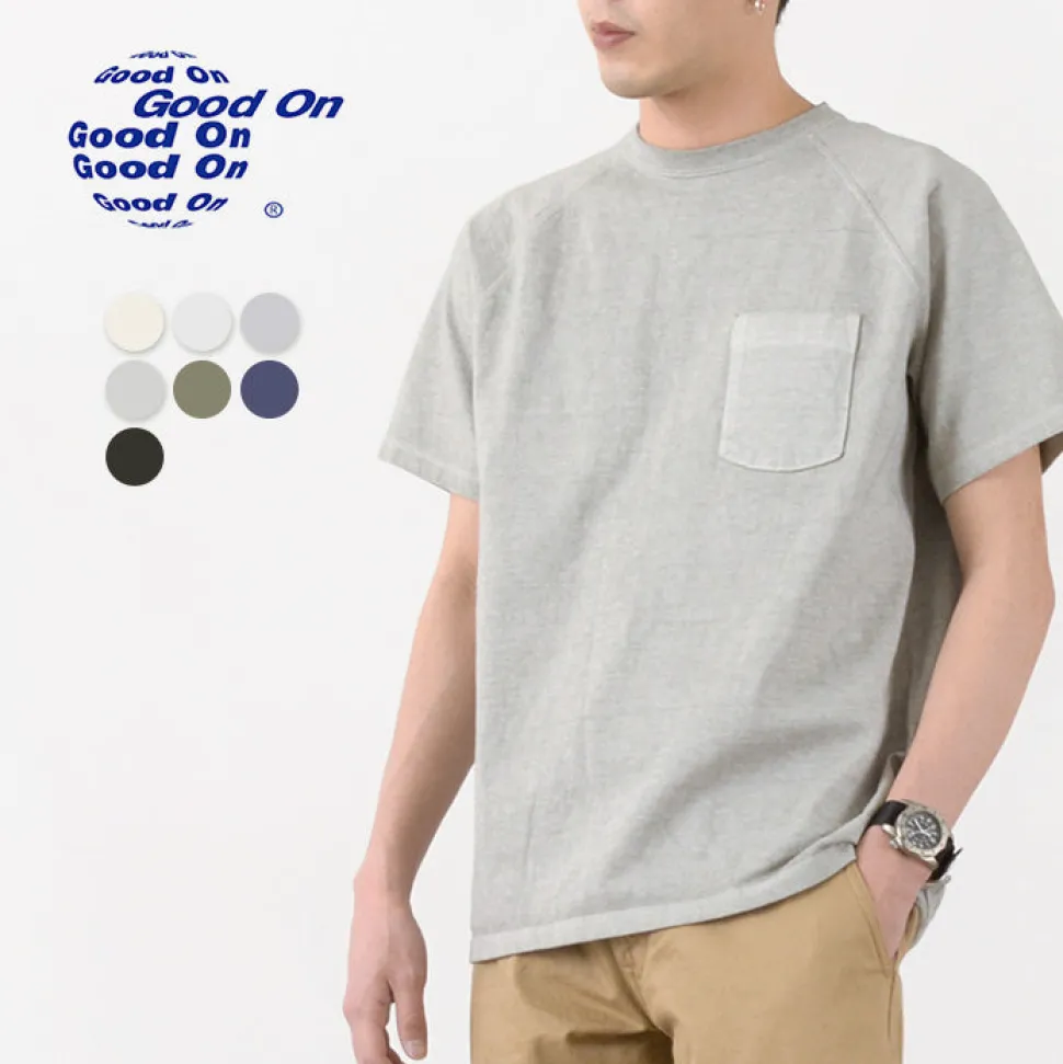 GOOD ON / GOST1101 Raglan heavy pocket T-shirt short sleeve
