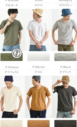 GOOD ON / GOST1408 Short sleeve V-neck pocket T-shirt