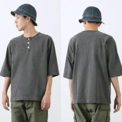 GOOD ON / Half Sleeve Heavy Retro Henry Neck T-Shirt