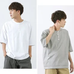 GOOD ON / Half Sleeve Heavy Retro Henry Neck T-Shirt
