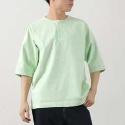 GOOD ON / Half Sleeve Heavy Retro Henry Neck T-Shirt