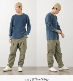 GOOD ON / Indigo Long Sleeve Thermal T-Shirt