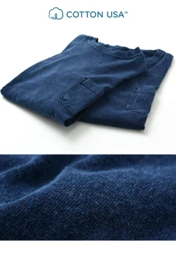 GOOD ON / Long Sleeve Pocket Crew Tee / Indigo Shave