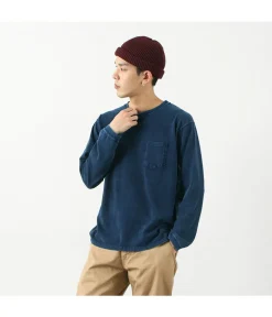 GOOD ON / Long Sleeve Pocket Crew Tee / Indigo Shave