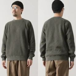 GOOD ON / Quilted Long Sleeve Raglan Crewneck Shirt Photoelectron