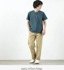 GOOD ON / Short sleeve henley neck T-shirt