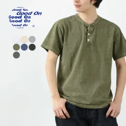 GOOD ON / Short sleeve henley neck T-shirt