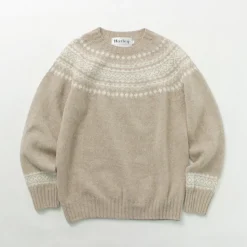 HARLEY OF SCOTLAND / Fair Isle Crew Neck Sweater