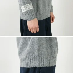 HARLEY OF SCOTLAND / Fair Isle Crew Neck Sweater