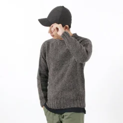 HARLEY OF SCOTLAND / M3480-7 Shetland mid-gauge crew neck knit jumper