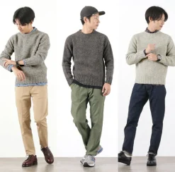 HARLEY OF SCOTLAND / M3480-7 Shetland mid-gauge crew neck knit jumper