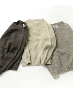 HARLEY OF SCOTLAND / M3480-7 Shetland mid-gauge crew neck knit jumper