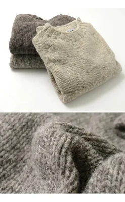 HARLEY OF SCOTLAND / M3480-7 Shetland mid-gauge crew neck knit jumper