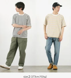 HAVE A GOOD DAY / Stripe Loose Short Sleeve T-Shirt