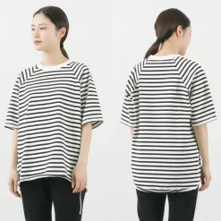 HAVE A GOOD DAY / Stripe Loose Short Sleeve T-Shirt