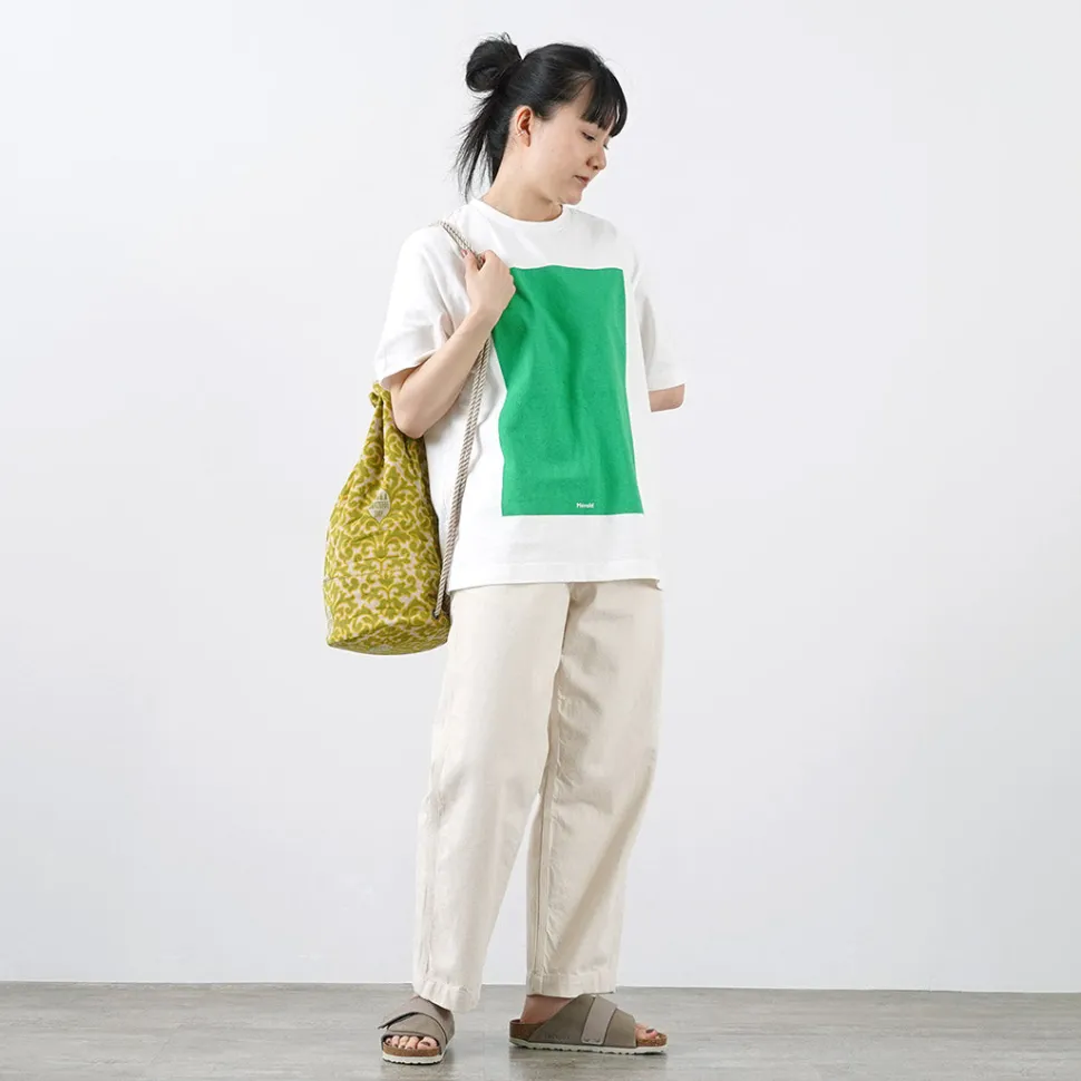 HAVE A GRATEFUL DAY / Retro damask fabric shoulder bag