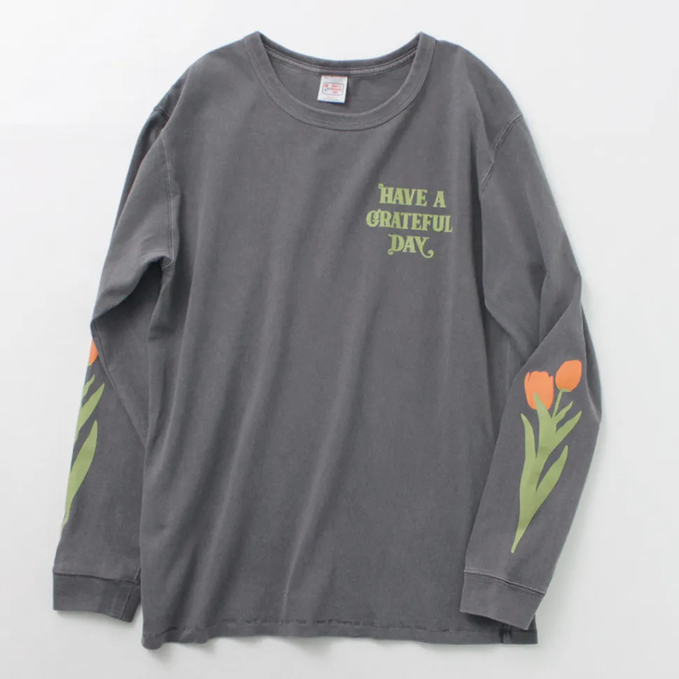 HAVE A GRATEFUL DAY / Tulip & Logo Long Sleeve T-shirt