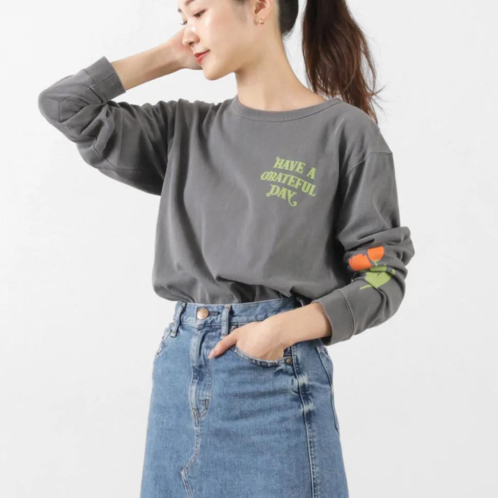 HAVE A GRATEFUL DAY / Tulip & Logo Long Sleeve T-shirt