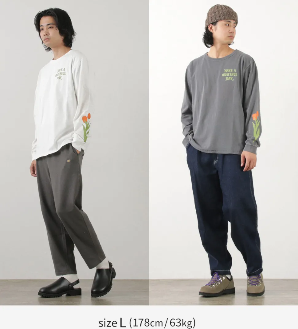 HAVE A GRATEFUL DAY / Tulip & Logo Long Sleeve T-shirt