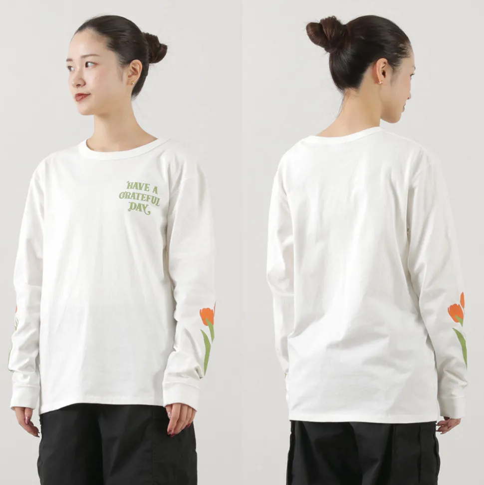 HAVE A GRATEFUL DAY / Tulip & Logo Long Sleeve T-shirt