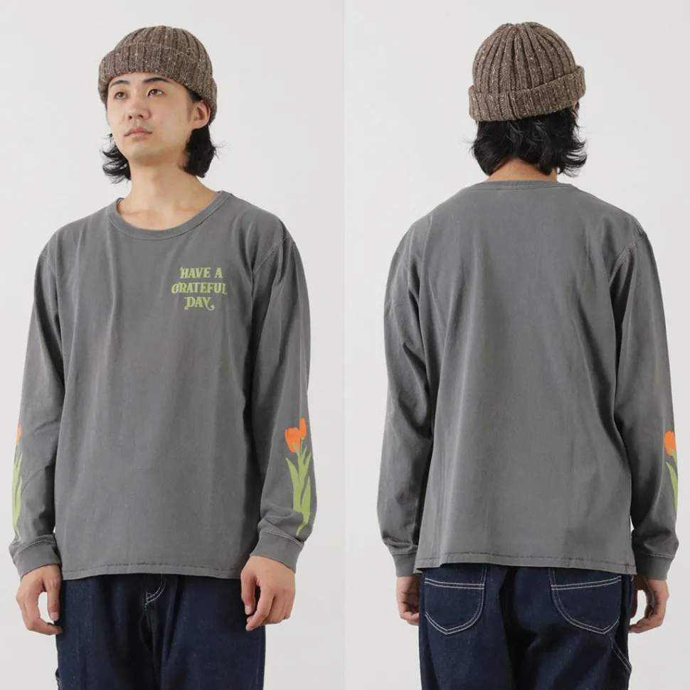 HAVE A GRATEFUL DAY / Tulip & Logo Long Sleeve T-shirt