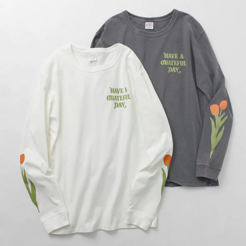 HAVE A GRATEFUL DAY / Tulip & Logo Long Sleeve T-shirt