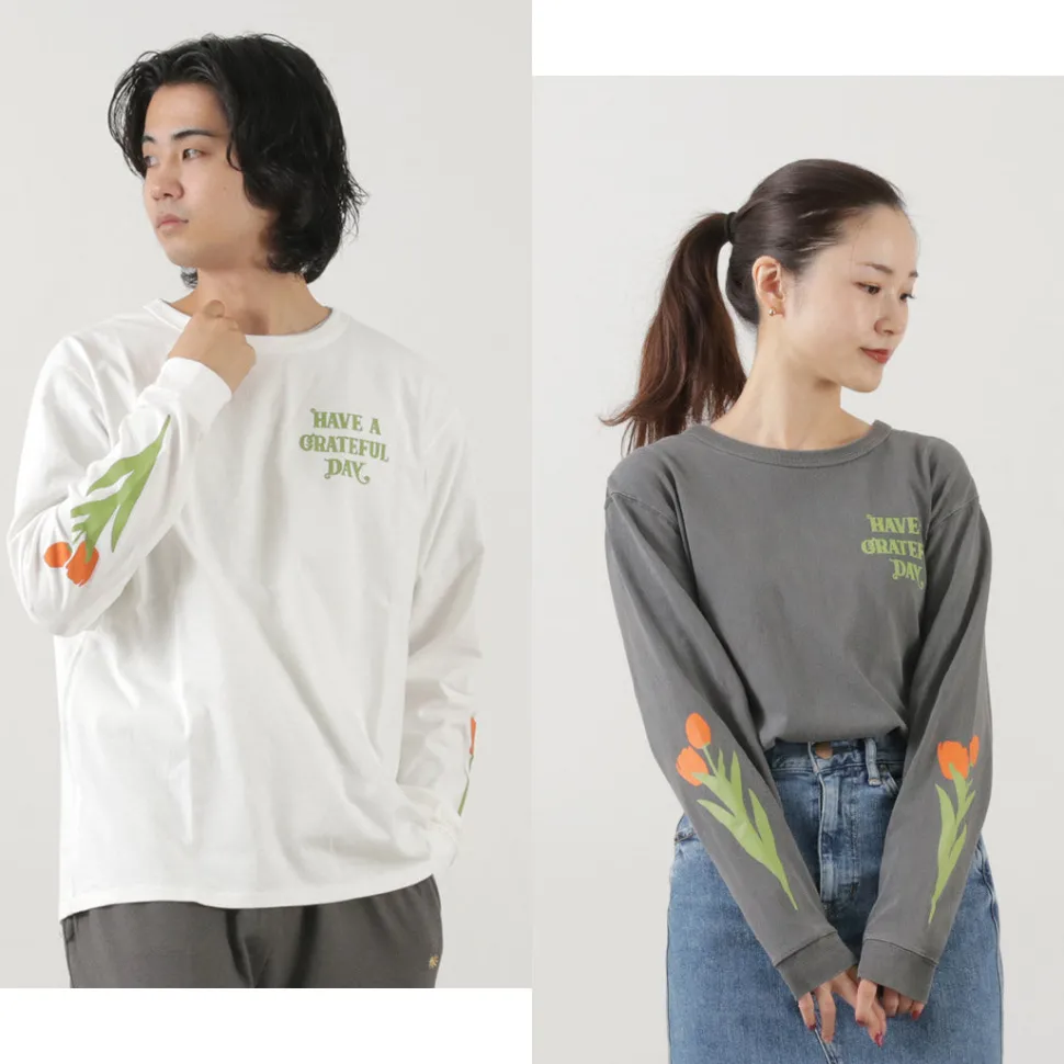 HAVE A GRATEFUL DAY / Tulip & Logo Long Sleeve T-shirt