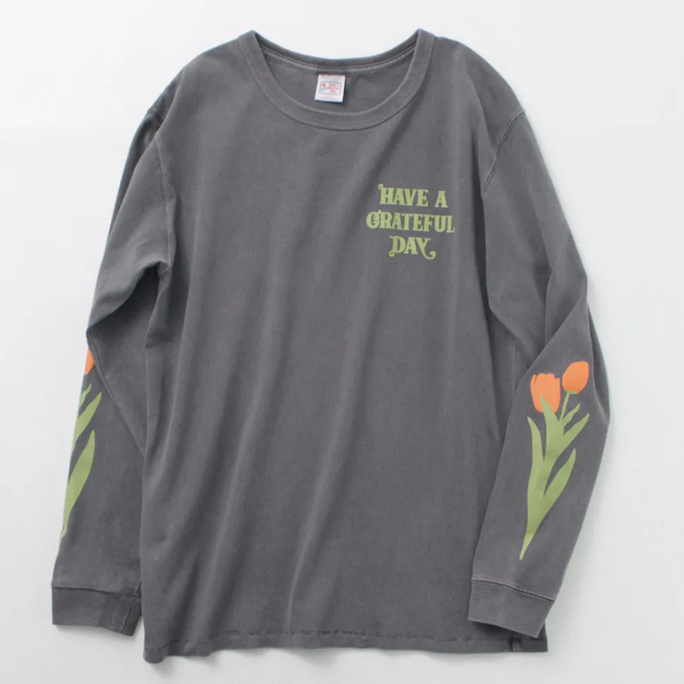 HAVE A GRATEFUL DAY / Tulip & Logo Long Sleeve T-shirt