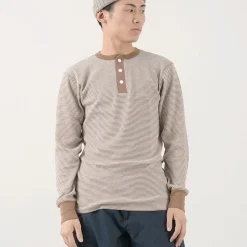 HEALTHKNIT / Basic Waffle Henley Neck Long Sleeve