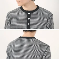 HEALTHKNIT / Basic Waffle Henley Neck Long Sleeve
