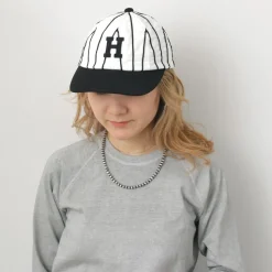 HICOSAKA / Striped 8 Panel Logo Cap