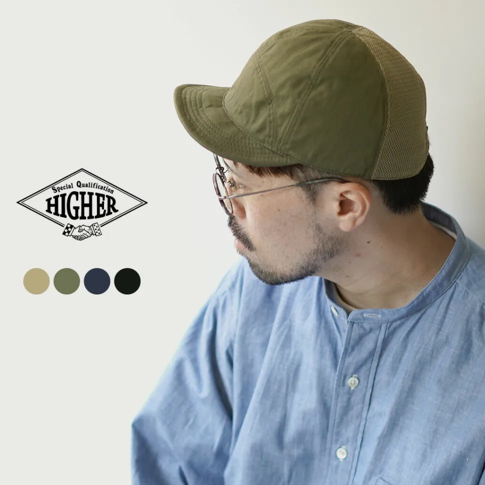 HIGHER / Cotton Nylon Ripstop 7 Panel Mesh Cap