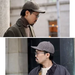 HIGHER / Harris Tweed Herringbone Cap HT24035