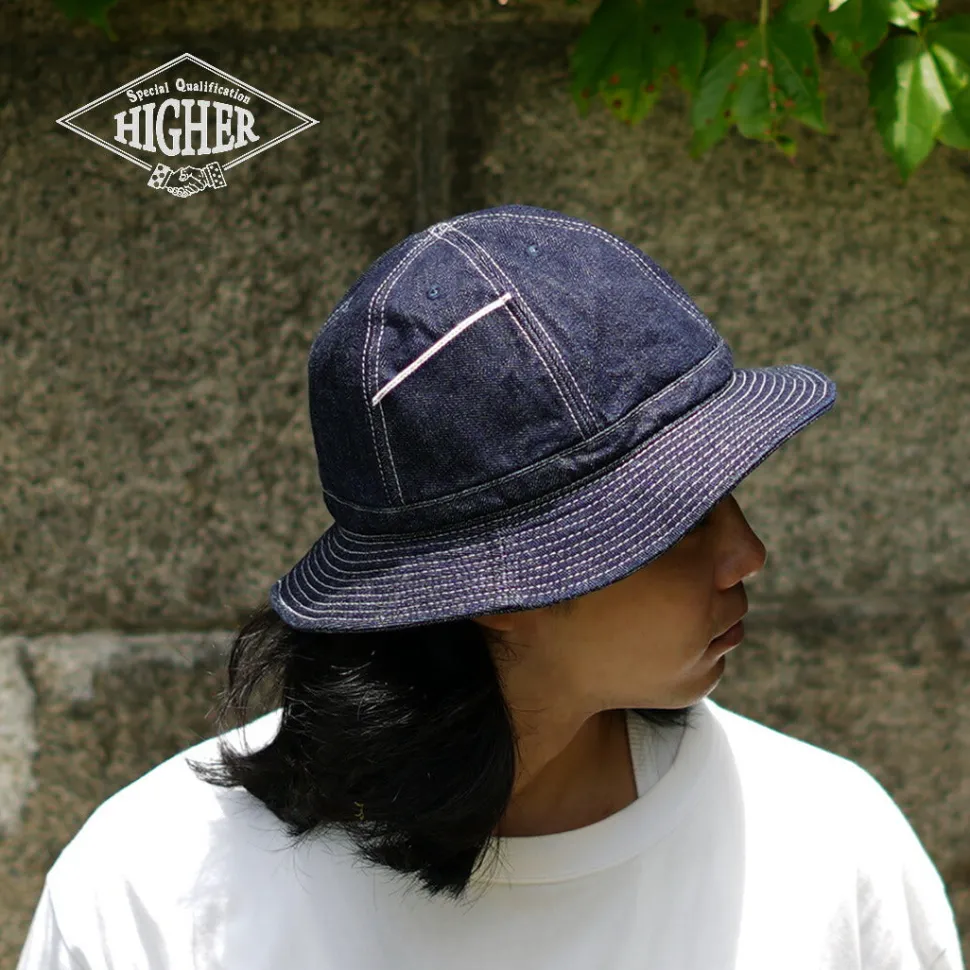 HIGHER / Selvage Denim Panel 6 Hat - Onewashed