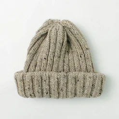 HIGHLAND 2000 / BW nep wool 2ÁE bobby cap (double turn-up)